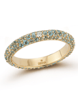 18K Aquamarine, Swiss Blue Topaz & Diamond "Thin Tidepool" Ring - Peridot Fine Jewelry - Renna