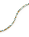 18K & Aquamarine Tennis Style Bracelet - Peridot Fine Jewelry - Renna