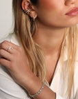 18K & Aquamarine Tennis Style Bracelet - Peridot Fine Jewelry - Renna