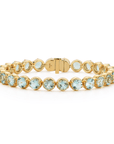 18K & Aquamarine Tennis Style Bracelet - Peridot Fine Jewelry - Renna