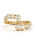 18K Bezel - Set Graduated Diamond "Open Wave" Ring - Peridot Fine Jewelry - Renna