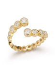 18K Bezel - Set Graduated Diamond "Open Wave" Ring - Peridot Fine Jewelry - Renna