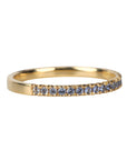 18K "Cove" Ombre Blue Sapphire Fishtail Pave Eternity Ring - Peridot Fine Jewelry - Anne Sportun