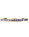 18K "Cove" Ombre Blue Sapphire Fishtail Pave Eternity Ring - Peridot Fine Jewelry - Anne Sportun