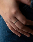 18K "Cove" Ombre Blue Sapphire Fishtail Pave Eternity Ring - Peridot Fine Jewelry - Anne Sportun