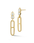 18K & Diamond "Poppy" Chain Drop Post Earrings - Peridot Fine Jewelry - Jade Trau