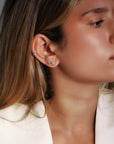18K Double Prong-Set Champagne & White Diamond Stud Earrings - Peridot Fine Jewelry - TAP by Todd Pownell