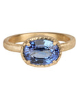 18K & East - West Oval Blue Sapphire Ring - Peridot Fine Jewelry - Yasuko Azuma