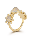 18K "Galaxy" Ring with Three Australian Opals & Diamond Halo Details - Peridot Fine Jewelry - Renna