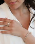 18K "Galaxy" Ring with Three Australian Opals & Diamond Halo Details - Peridot Fine Jewelry - Renna