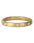 18K Gold 2.5mm Band with Seven Flush-Set Diamonds - Peridot Fine Jewelry - Petra Class