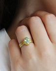 18K Gold 2.5mm Band with Seven Flush-Set Diamonds - Peridot Fine Jewelry - Petra Class