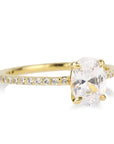 18K Gold 4 - Prong Pave Diamond Ring Mount - Peridot Fine Jewelry - ILA