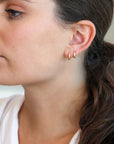 18K Gold 8.5mm Tapered Click Hoops - Peridot Fine Jewelry - Annie Fensterstock