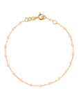 18K Gold and Baby Pink Resin Beaded "Classic" Bracelet - Peridot Fine Jewelry - Gigi Clozeau