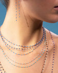 18K Gold and "Blue" Colored Resin Beaded "Classic" Necklace - Peridot Fine Jewelry - Gigi Clozeau