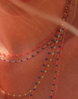18K Gold and Coral Resin Beaded "Classic" Necklace - Peridot Fine Jewelry - Gigi Clozeau