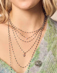 18K Gold and "Jungle" Teal Resin Beaded "Classic" Necklace - Peridot Fine Jewelry - Gigi Clozeau