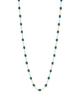 18K Gold and "Jungle" Teal Resin Beaded "Classic" Necklace - Peridot Fine Jewelry - Gigi Clozeau