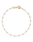 18K Gold and Lilac Resin Beaded "Classic" Bracelet - Peridot Fine Jewelry - Gigi Clozeau