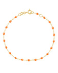 18K Gold and "Mandarine" Orange Resin Beaded "Classic" Bracelet - Peridot Fine Jewelry - Gigi Clozeau