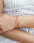 18K Gold and "Mandarine" Orange Resin Beaded "Classic" Bracelet - Peridot Fine Jewelry - Gigi Clozeau