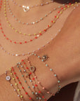 18K Gold and Neon Yellow "Lime" Resin Beaded "Classic" Bracelet - Peridot Fine Jewelry - Gigi Clozeau