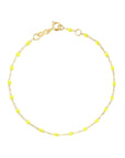 18K Gold and Neon Yellow "Lime" Resin Beaded "Classic" Bracelet - Peridot Fine Jewelry - Gigi Clozeau