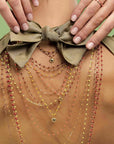 18K Gold and Nude Resin Beaded "Classic" Necklace - Peridot Fine Jewelry - Gigi Clozeau