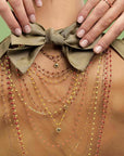 18K Gold and Orange Colored Resin Beaded "Classic" Necklace - Peridot Fine Jewelry - Gigi Clozeau