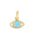 18K Gold and Turquoise "Eye" Pendant with Diamond Details - Peridot Fine Jewelry - Gigi Clozeau