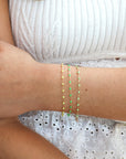 18K Gold & "Anis" Green Resin "Classic" Bracelet - Peridot Fine Jewelry - Gigi Clozeau