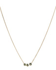 18K Gold "Arch" Necklace Featuring Three Geometric Blue - Green Sapphires - Peridot Fine Jewelry - Ali Dumont