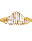 18K Gold Art Deco Style Baguette Diamond Ring - Peridot Fine Jewelry - Artemer