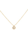 18K Gold Bezel - Set Diamond Necklace - Peridot Fine Jewelry - Anne Sportun