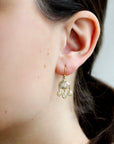 18K Gold Bezel-Set Rustic Diamond "Chandelier" Earrings