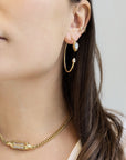18K Gold "Cava" Diamond "Shake" Hoop Earrings - Peridot Fine Jewelry - Moritz Glik