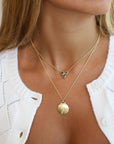 18K Gold & Diamond Large Carved Notch Pendant - Peridot Fine Jewelry - Ali Dumont