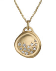 18K Gold & Diamond Medium Organic Convex Medallion Pendant - Peridot Fine Jewelry - Ali Dumont