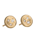18K Gold & Diamond Mini Disk Stud Earrings - Peridot Fine Jewelry - Ali Dumont