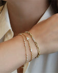 18K Gold & Diamond "Posey Station" Chain Bracelet - Peridot Fine Jewelry - Jade Trau