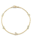 18K Gold & Diamond "Posey Station" Chain Bracelet - Peridot Fine Jewelry - Jade Trau