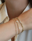 18K Gold & Diamond "Sophisticate Station" Chain Bracelet - Peridot Fine Jewelry - Jade Trau