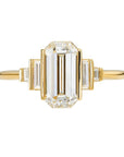 18K Gold Emerald - Cut Geometric Ring Mount - Peridot Fine Jewelry - Artemer