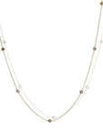 18K Gold & Faceted Cognac Diamond Bead Station Necklace - Peridot Fine Jewelry - Caroline Ellen