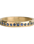 18K Gold Hammered Band with Twelve Blue Sapphires - Peridot Fine Jewelry - Yasuko Azuma