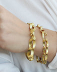 18K Gold Handmade Small "Mobius" Link Bracelet - Peridot Fine Jewelry - Petra Class