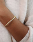 18K Gold Hinged Bangle Bracelet With 12 Multi - Colored Sapphires - Peridot Fine Jewelry - Ali Dumont