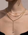 18K Gold Knife Edge Oval Link Chain Necklace - Peridot Fine Jewelry - Lizzie Mandler