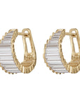 18K Gold Lab Grown Baguette Diamond Hoops - Peridot Fine Jewelry - Artemer